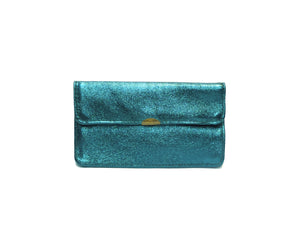 Porte monnaie cuir tout en un compact: Doré