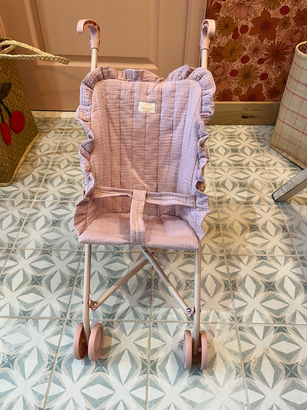 Poussette poupée à volants nude MINIKANE