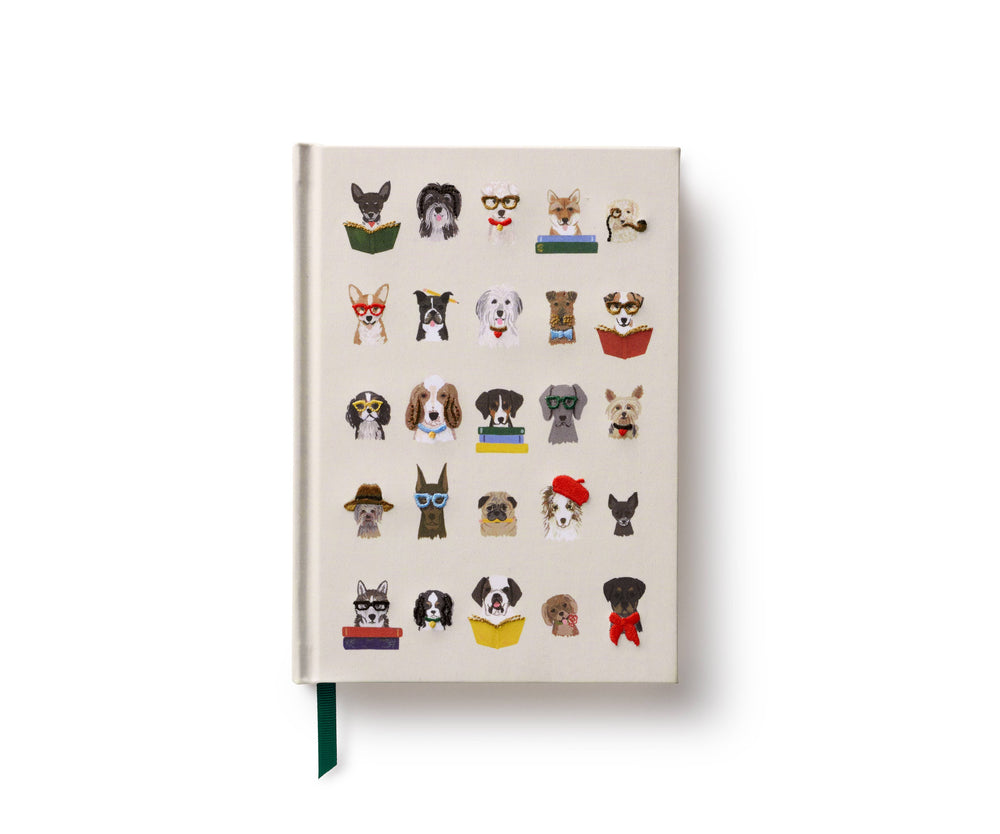 Journal brodé Chiens studieux