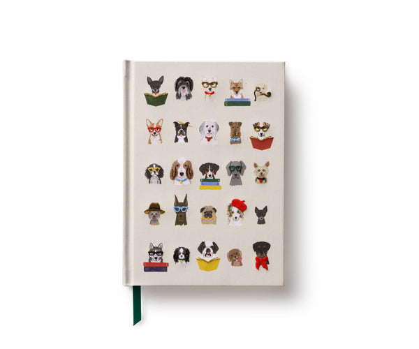 Journal brodé Chiens studieux
