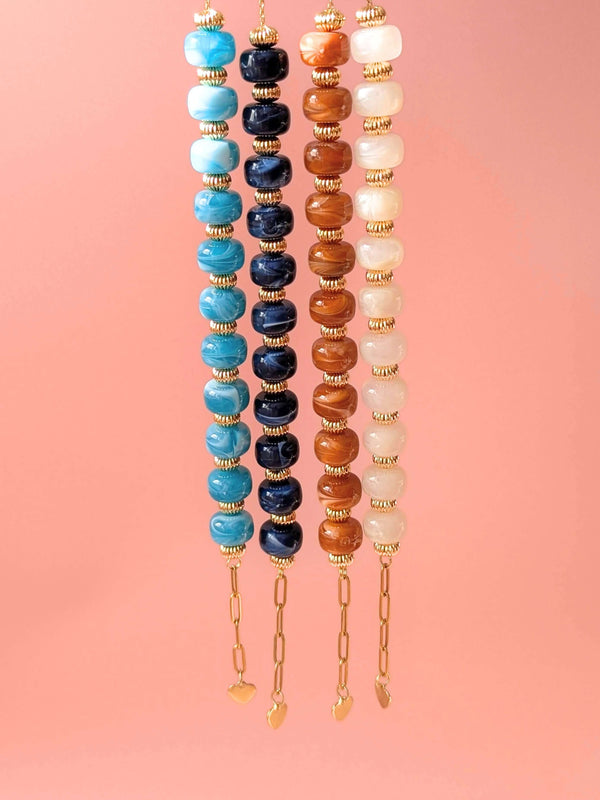 Bracelet GIGI: Rose indien / Fermoir