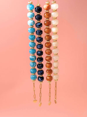 Bracelet GIGI: Vert olive / Fermoir