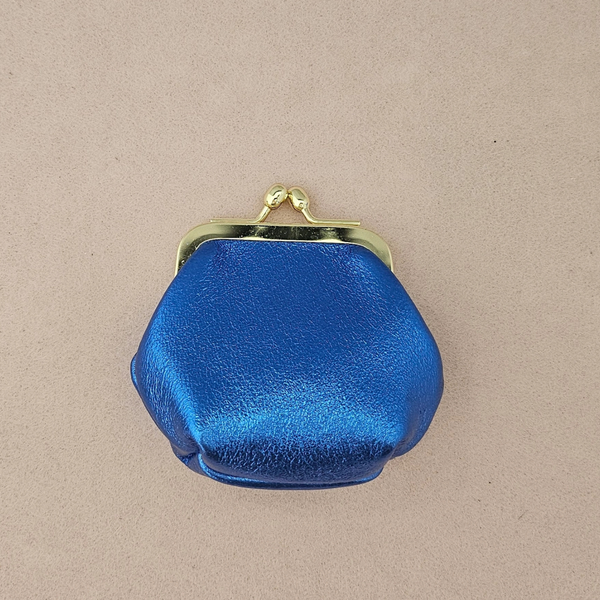 Mini bourse cuir rétro: Turquoise