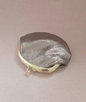 Bourse fermoir cuir rétro: Mauve