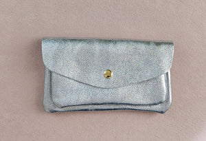 Porte monnaie cuir vachette double poches Kangourou: Léopard foncé