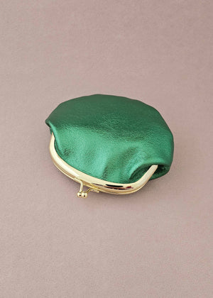 Bourse fermoir cuir rétro: Mauve