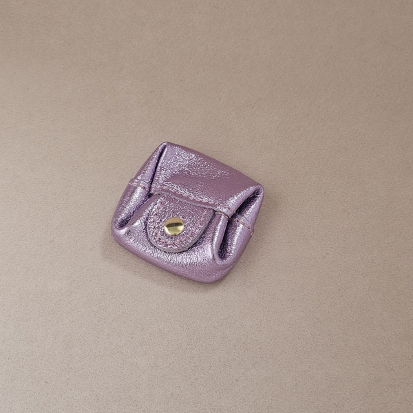 Porte monnaie carré cuir Crapaud: Violet