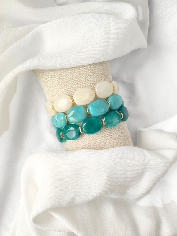 Bracelet JANE: Rose pêche / S/M = 18 cm