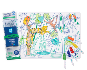 Coloriage éducatif-Set en silicone AMAZONIA 5 feutres inclus