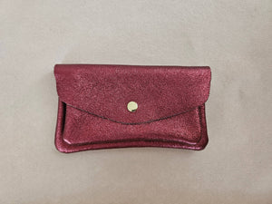 Porte monnaie cuir vachette double poches Kangourou: Léopard foncé