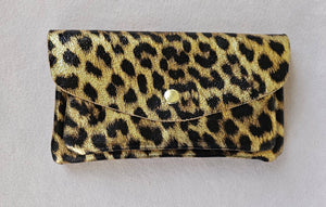 Porte monnaie cuir vachette double poches Kangourou: LILAS