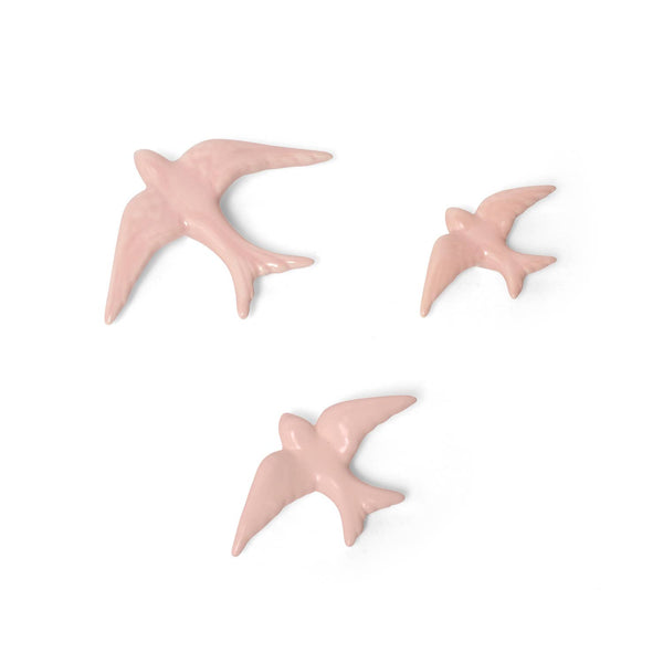 Hirondelles en céramique Rose pâle