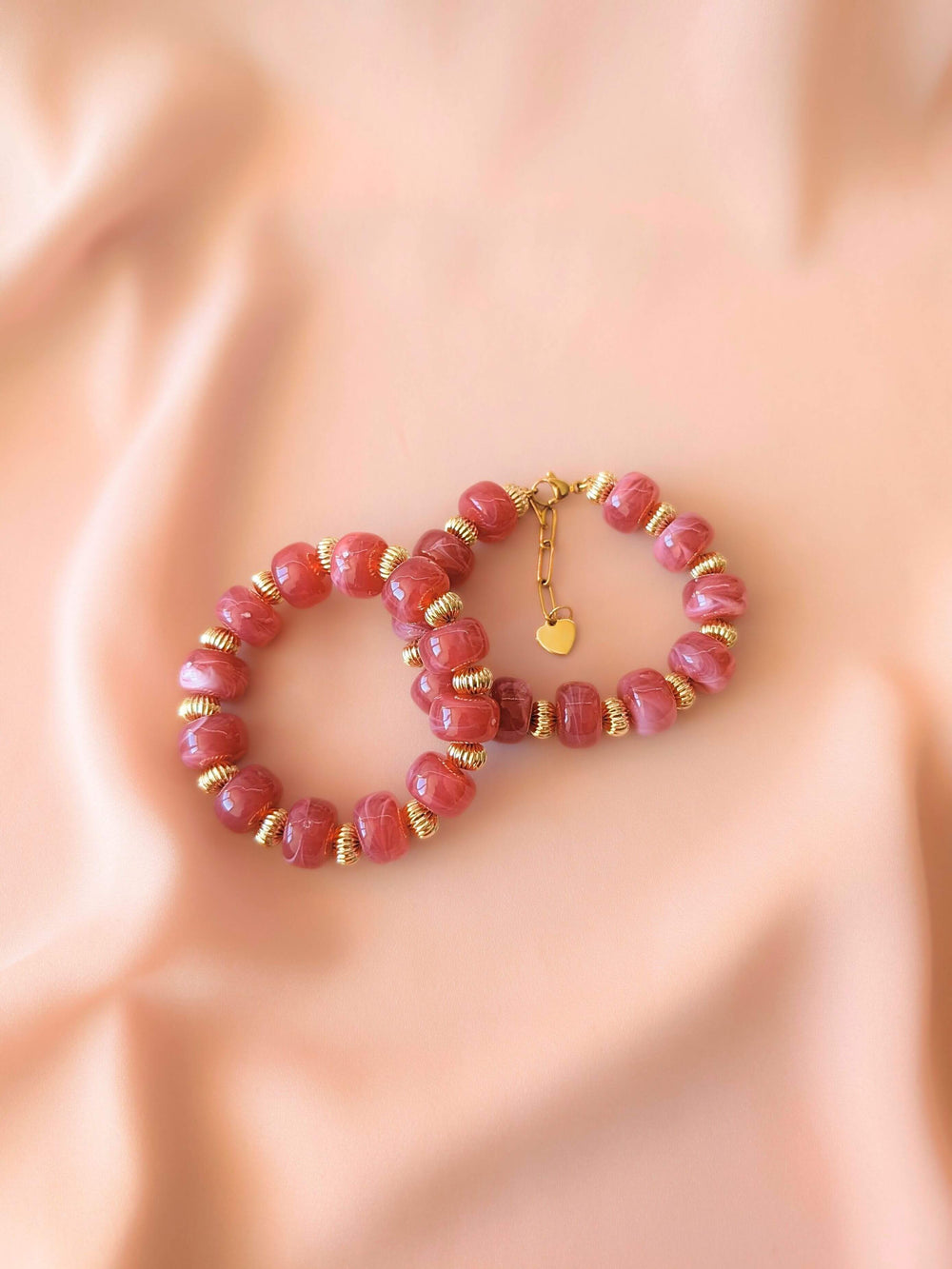 Bracelet GIGI: Rose indien / Fermoir