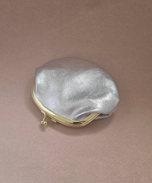 Bourse fermoir cuir rétro: Mauve