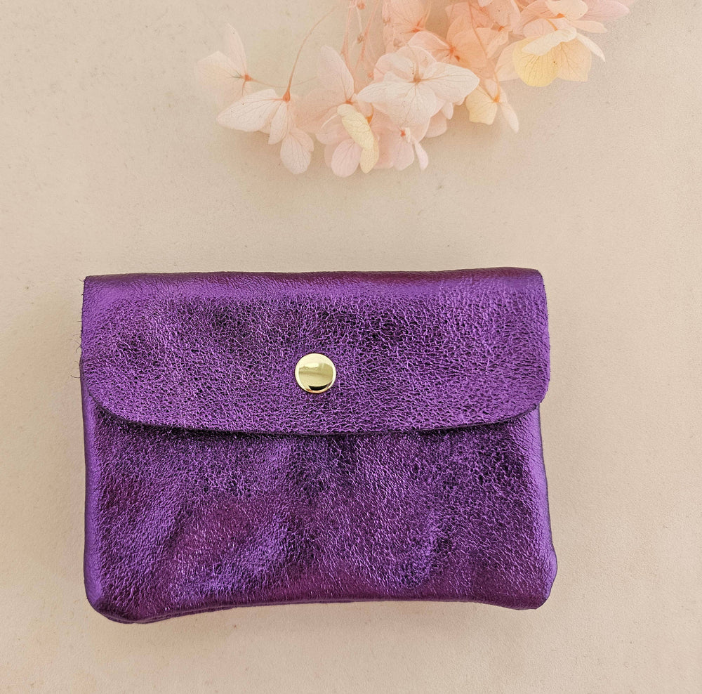 Porte-monnaie cuir  métallisé Kangoo: Violet