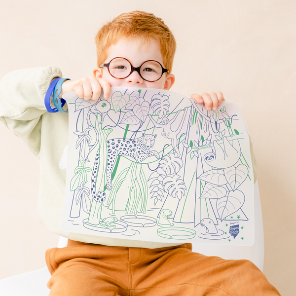 Coloriage éducatif-Set en silicone AMAZONIA 5 feutres inclus