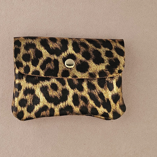 Porte-monnaie cuir vachette métallisé Kangoo: Rose fonçé