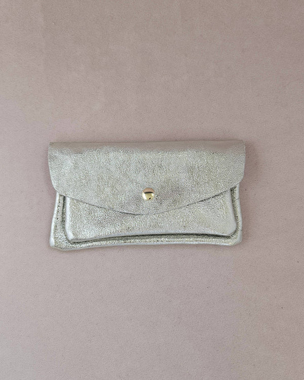 Porte monnaie cuir vachette double poches Kangourou: Bordo