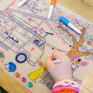 Coloriage réutilisable - Set en silicone DREAM VAN - JUIN