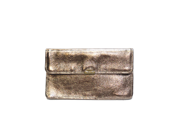 Porte monnaie cuir tout en un compact: Acier