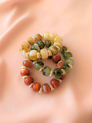 Bracelet GIGI: Vert olive / Fermoir