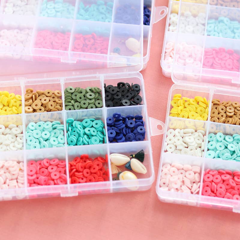 Boite de 11 couleurs de perles heishi 6 mm POP + accessoires