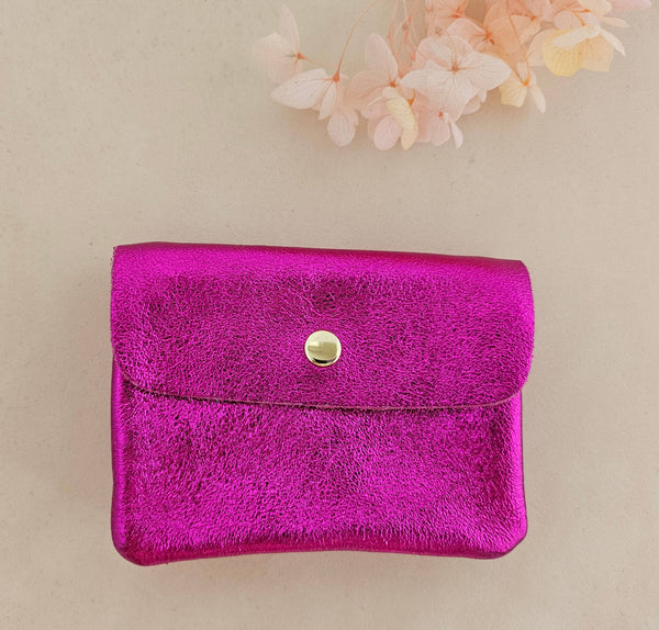 Porte-monnaie cuir  métallisé Kangoo: Violet