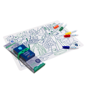 Coloriage éducatif-Set en silicone AMAZONIA 5 feutres inclus