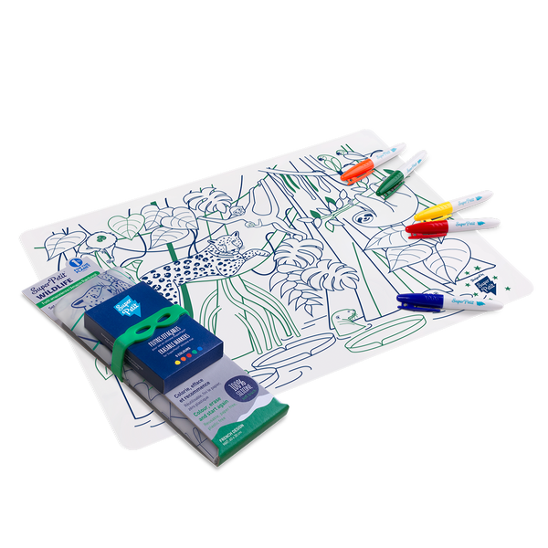 Coloriage éducatif-Set en silicone AMAZONIA 5 feutres inclus