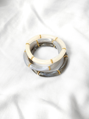 Bracelet SCARLETT: Vert d'eau / S/M = 19cm = diamètre 6 cm