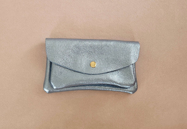 Porte monnaie cuir double poches Kangourou: Violet