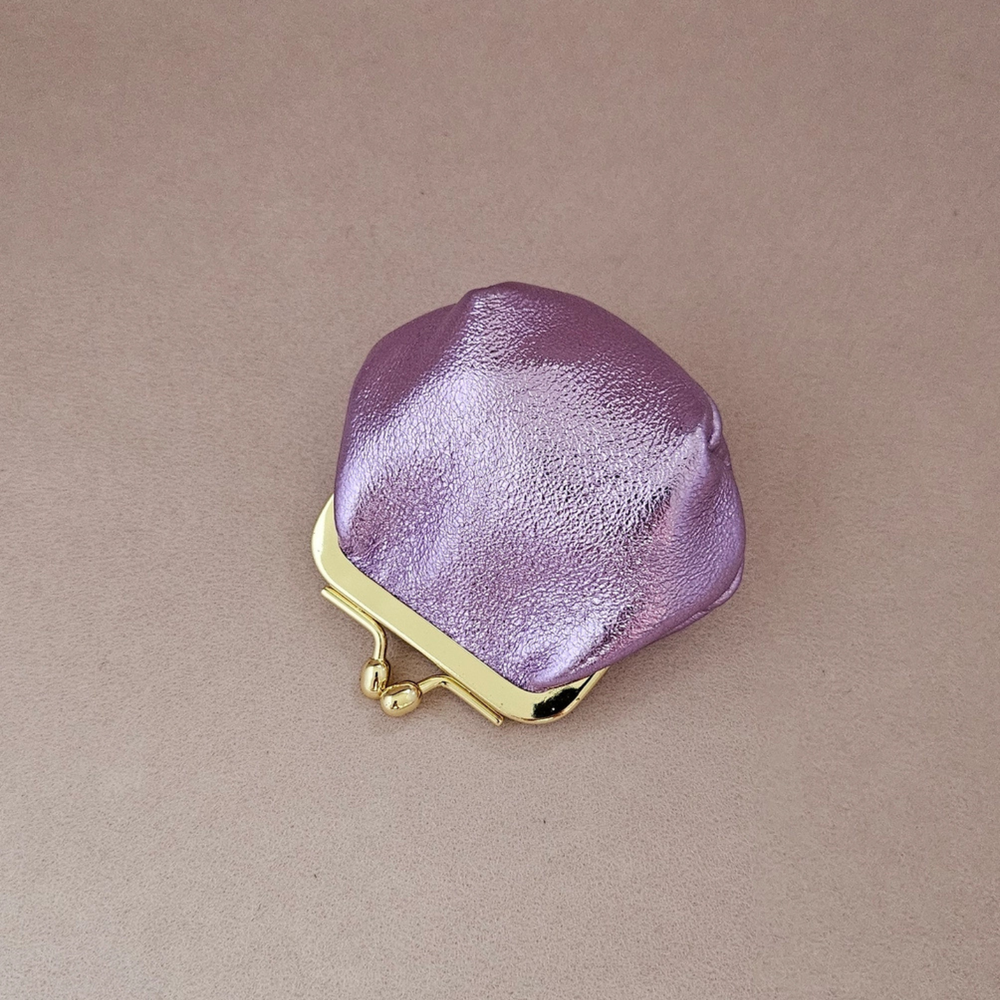 Mini bourse cuir rétro: Lilas