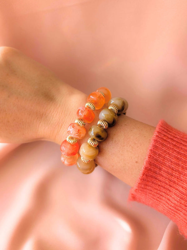 Bracelet GIGI: Caramel / Fermoir
