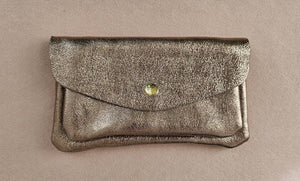 Porte monnaie cuir double poches Kangourou: Rose clair