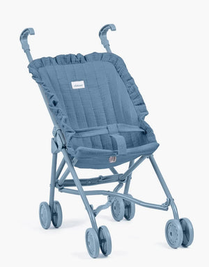 Poussette poupée quiltée à volants en gaze de coton MINIKANE