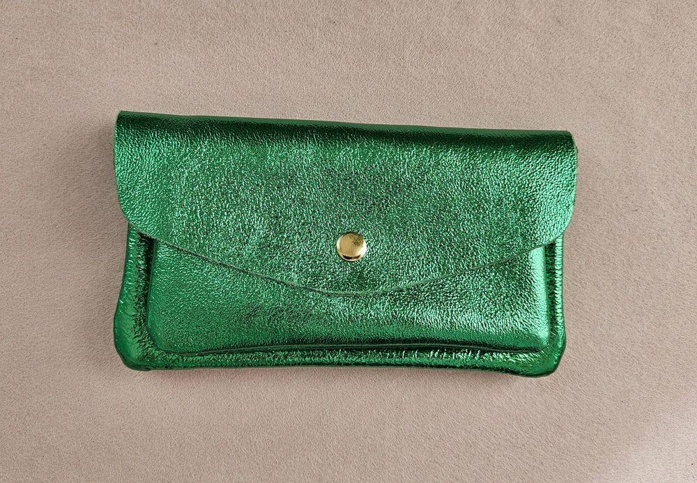 Porte monnaie cuir vachette double poches Kangourou: Prairie