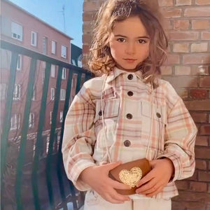 Sac cuir et coeur paillette doré petite fille - Sweet Love: Fraise