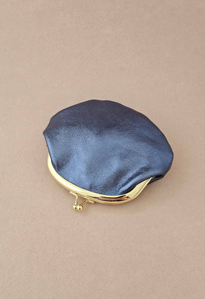 Bourse fermoir cuir rétro: Mauve