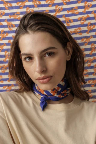 Apaches collections Small foulard coton manika Sebastien orange