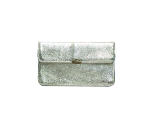 Porte monnaie cuir tout en un compact: Doré