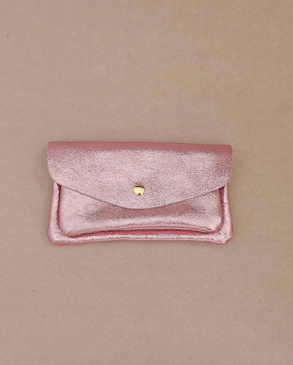 Porte monnaie cuir vachette double poches Kangourou: Bordo