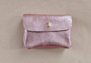 Porte-monnaie cuir  métallisé Kangoo: Mauve