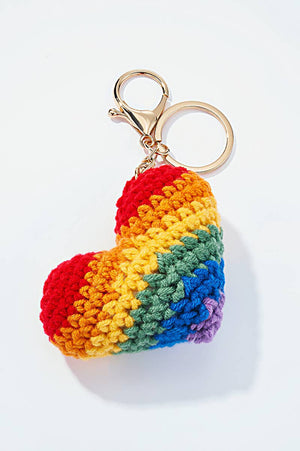 Grigri de sac et porte-clé Cœur en crochet PC010HZ: Multicolore / 100% POLYESTER