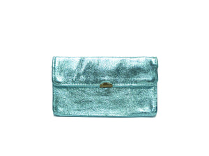 Porte monnaie cuir tout en un compact: Acier