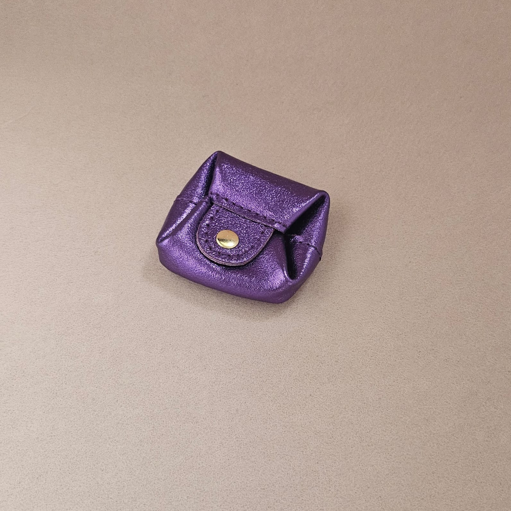 Porte monnaie carré cuir Crapaud: Violet