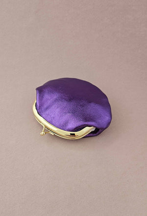 Bourse fermoir cuir rétro: Lilas