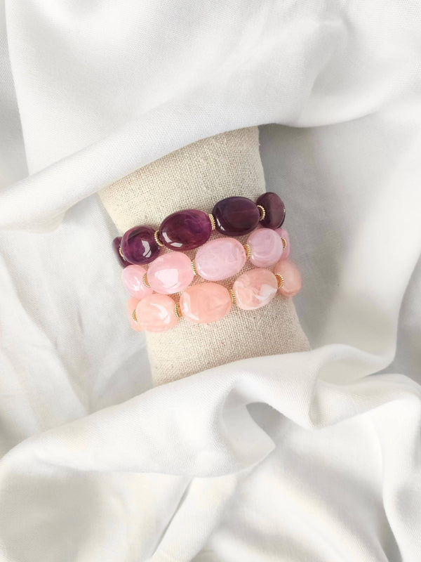 Bracelet JANE: Aubergine / S/M = 18 cm