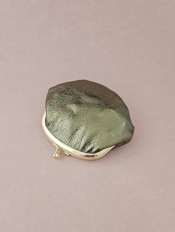 Bourse fermoir cuir rétro: Mint