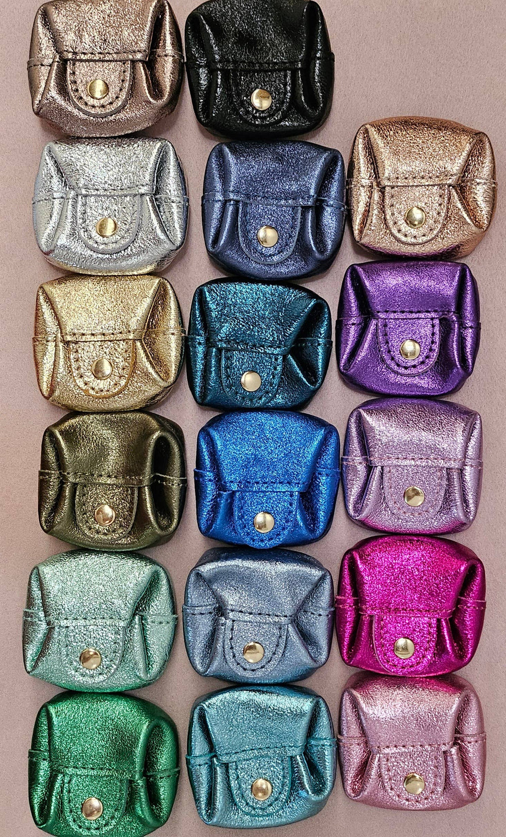 Porte monnaie carré cuir Crapaud: Rose clair