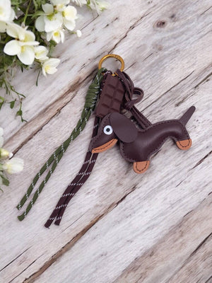 Grigri de sac et porte-clé Chien et chocolat PC12: Brun / Synthétique